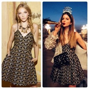 ALICE + OLIVIA Marilla Embroidered Strappy Dress